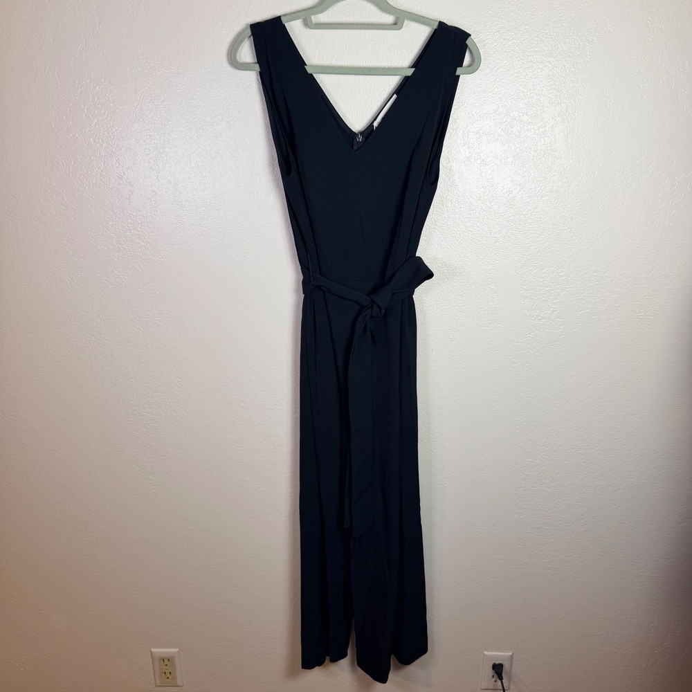 New Everlane Women's 14 Japanese GoWeave V-Neck Sleeveless Jumpsuit Black